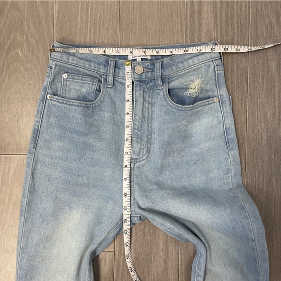 WeWoreWhat Stiletto Skinny Jeans 25 High Waist Light Wash Slit Hem Stretch Denim - Picture 15 of 16